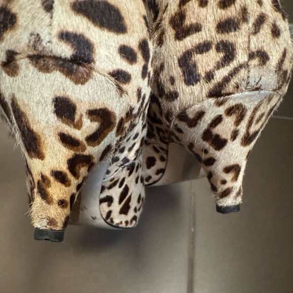 Sam Edelman Kinzey Ankle Boots Womens 8.5 Leopard Print Kitten Heel Leather - Picture 8 of 16